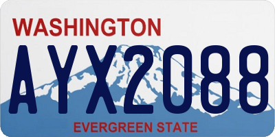 WA license plate AYX2088