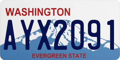 WA license plate AYX2091