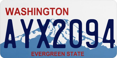 WA license plate AYX2094