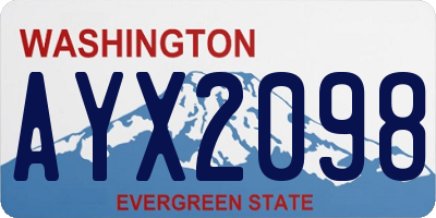 WA license plate AYX2098