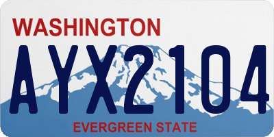 WA license plate AYX2104