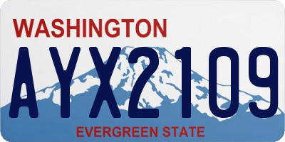 WA license plate AYX2109