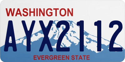 WA license plate AYX2112