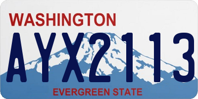 WA license plate AYX2113