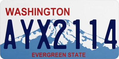 WA license plate AYX2114