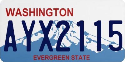 WA license plate AYX2115