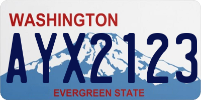 WA license plate AYX2123