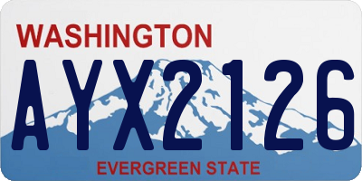 WA license plate AYX2126