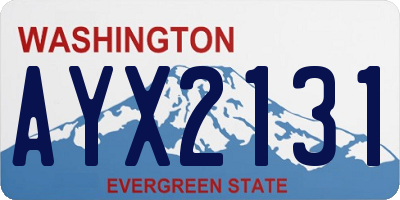 WA license plate AYX2131