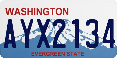 WA license plate AYX2134