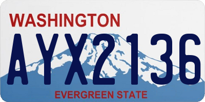 WA license plate AYX2136