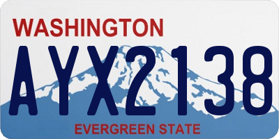 WA license plate AYX2138