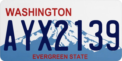 WA license plate AYX2139