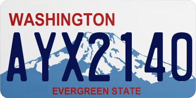 WA license plate AYX2140