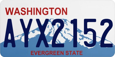 WA license plate AYX2152