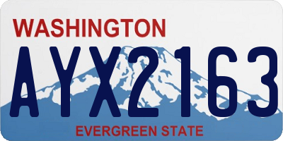 WA license plate AYX2163