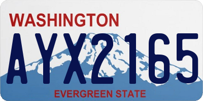 WA license plate AYX2165