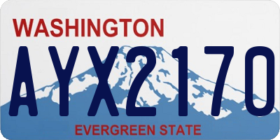 WA license plate AYX2170