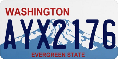 WA license plate AYX2176