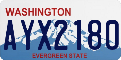 WA license plate AYX2180