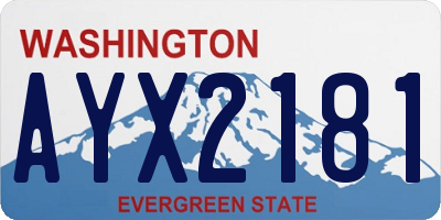 WA license plate AYX2181