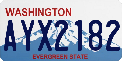 WA license plate AYX2182