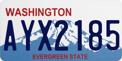 WA license plate AYX2185