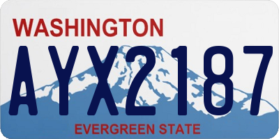 WA license plate AYX2187