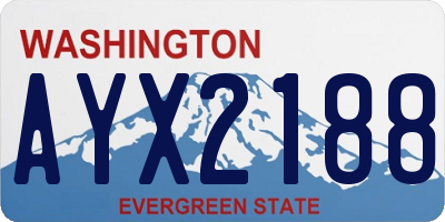 WA license plate AYX2188