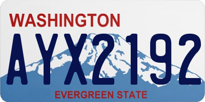 WA license plate AYX2192