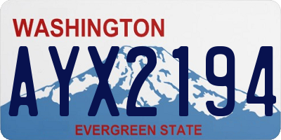 WA license plate AYX2194