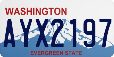 WA license plate AYX2197