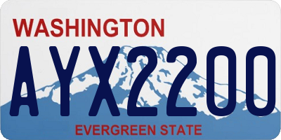 WA license plate AYX2200