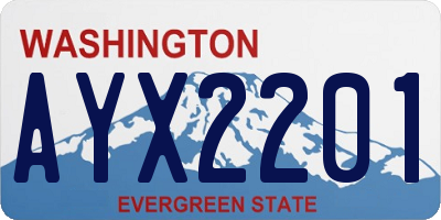 WA license plate AYX2201