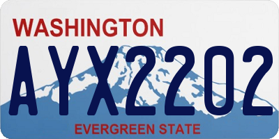 WA license plate AYX2202