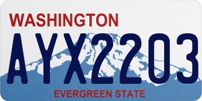 WA license plate AYX2203