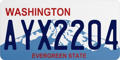 WA license plate AYX2204