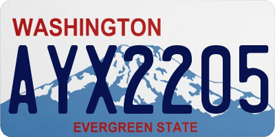 WA license plate AYX2205