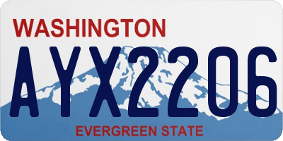 WA license plate AYX2206