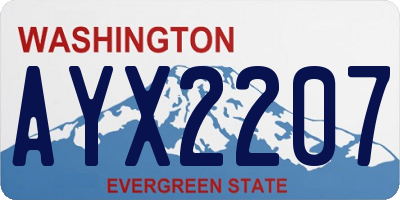 WA license plate AYX2207