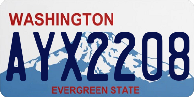 WA license plate AYX2208