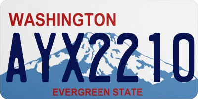 WA license plate AYX2210