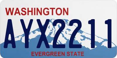 WA license plate AYX2211