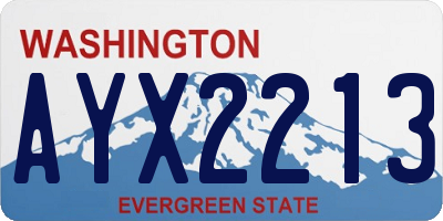 WA license plate AYX2213