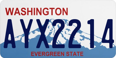 WA license plate AYX2214