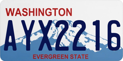 WA license plate AYX2216