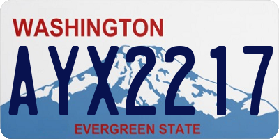 WA license plate AYX2217