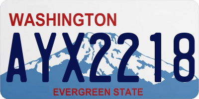 WA license plate AYX2218