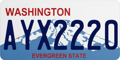 WA license plate AYX2220