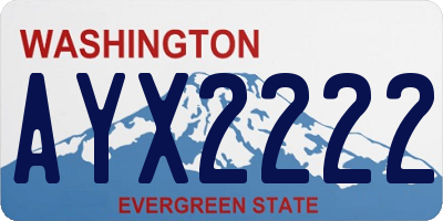 WA license plate AYX2222